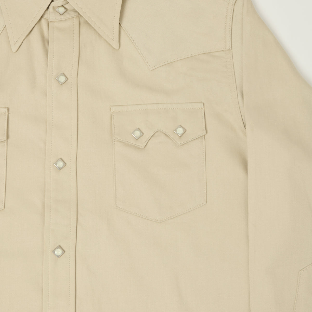 Anatomica 'Harrison' Sateen Western Shirt - Beige