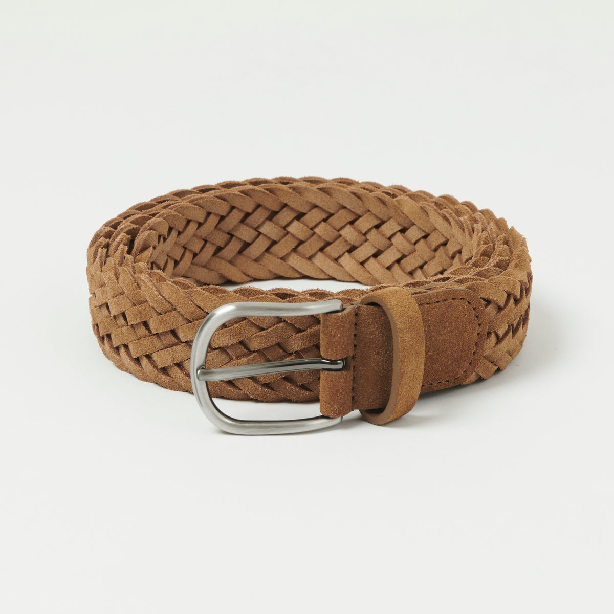 Anderson's Woven Suede 3.5cm Belt - Tan