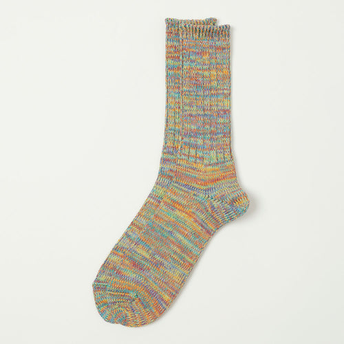 Anonymous Ism 5 Colour Mix Crew Sock - Green