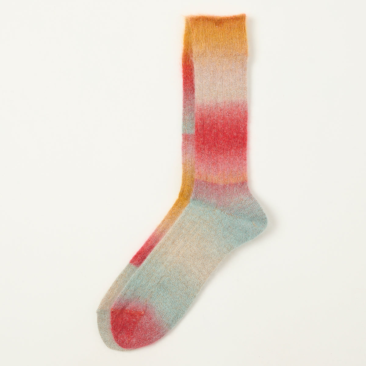 Anonymous Ism Mohair Rib Crew Sock - Orange