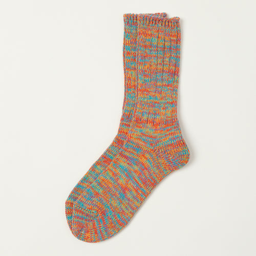 Anonymous Ism 5 Colour Mix Crew Sock - Orange