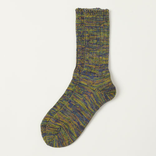 Anonymous Ism 5 Colour Mix Crew Sock - Mustard