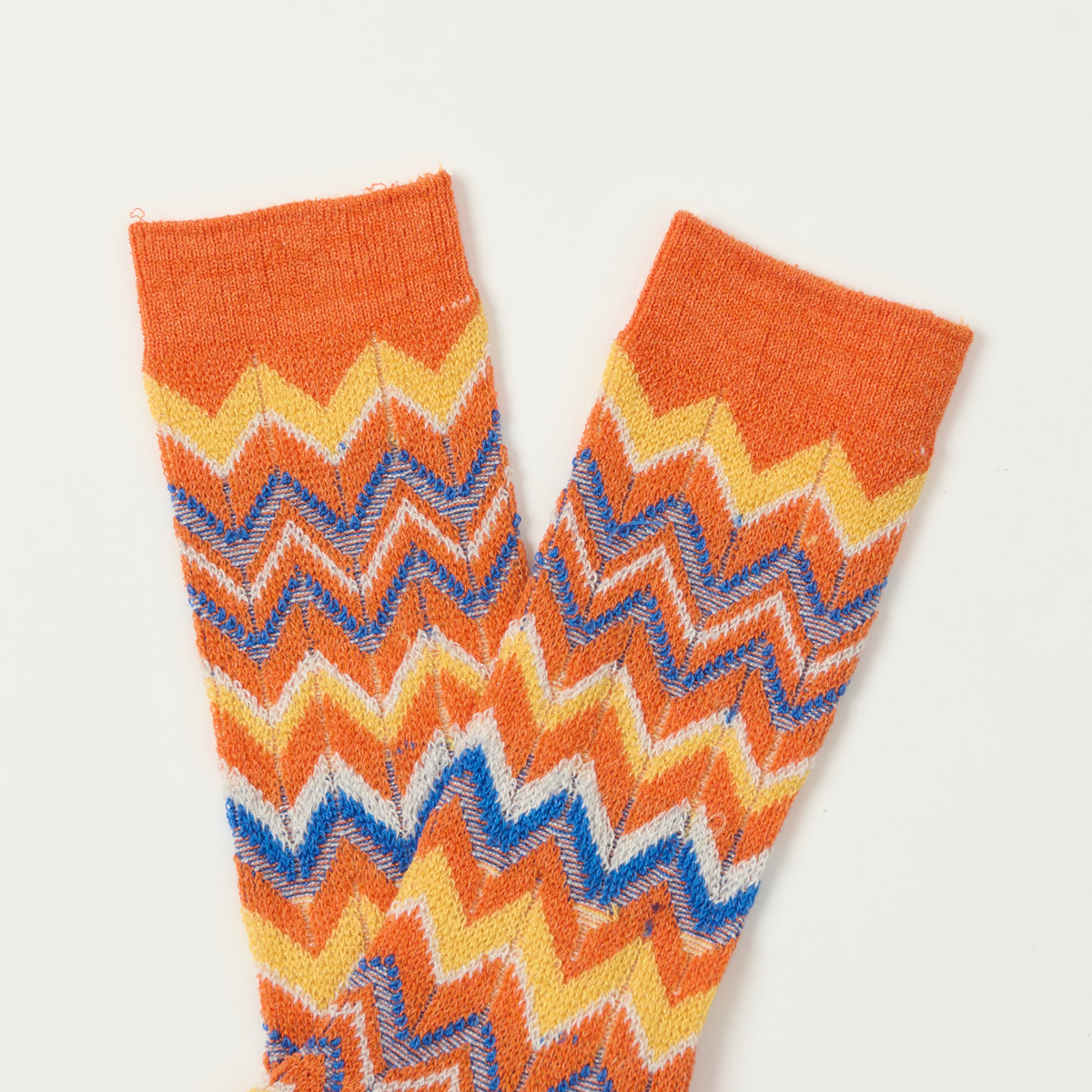 Anonymous Ism Modern Herringbone Crew Sock - Orange