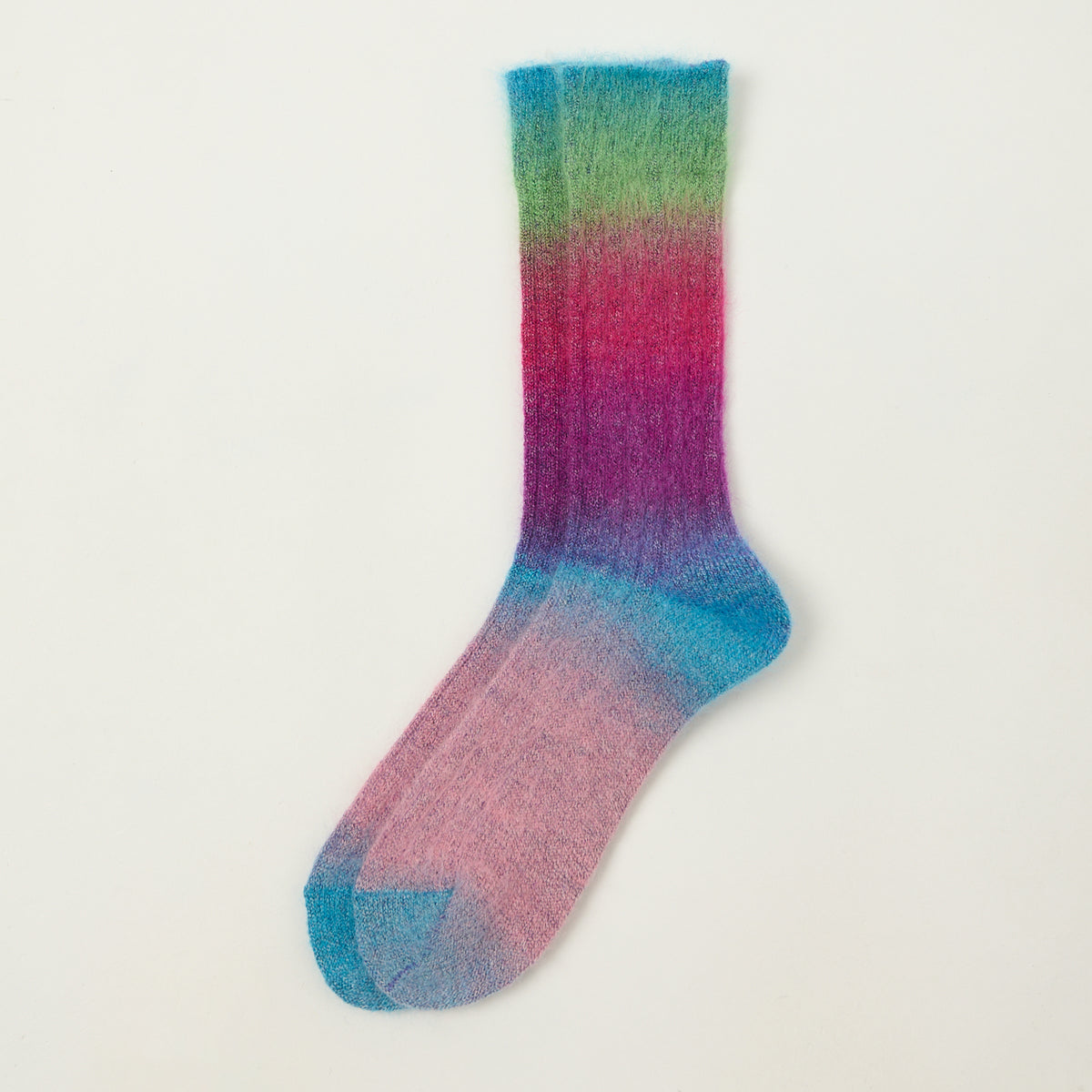 Anonymous Ism Mohair Rib Crew Sock - Multi