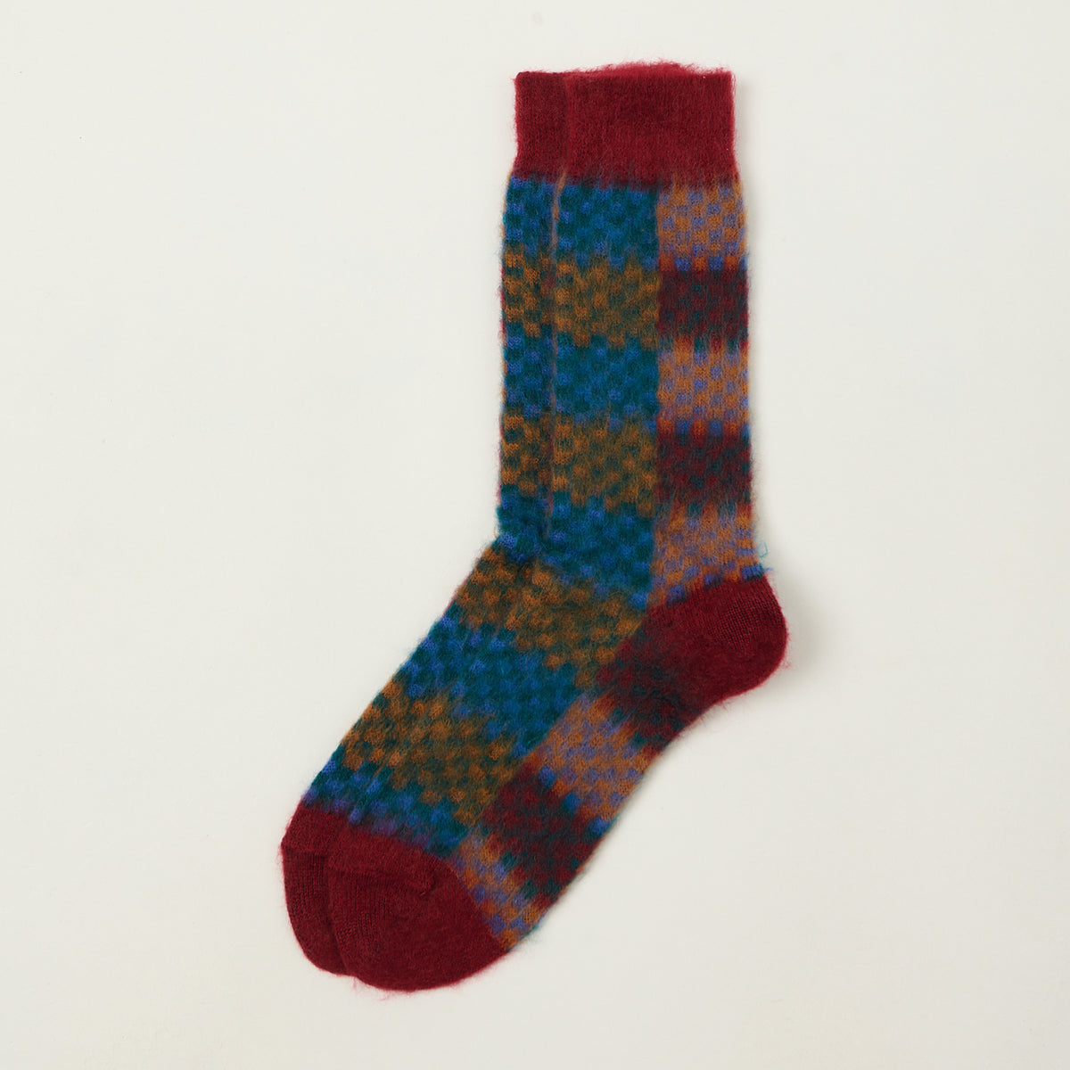 Anonymous Ism Napping Checker Crew Sock - Wine