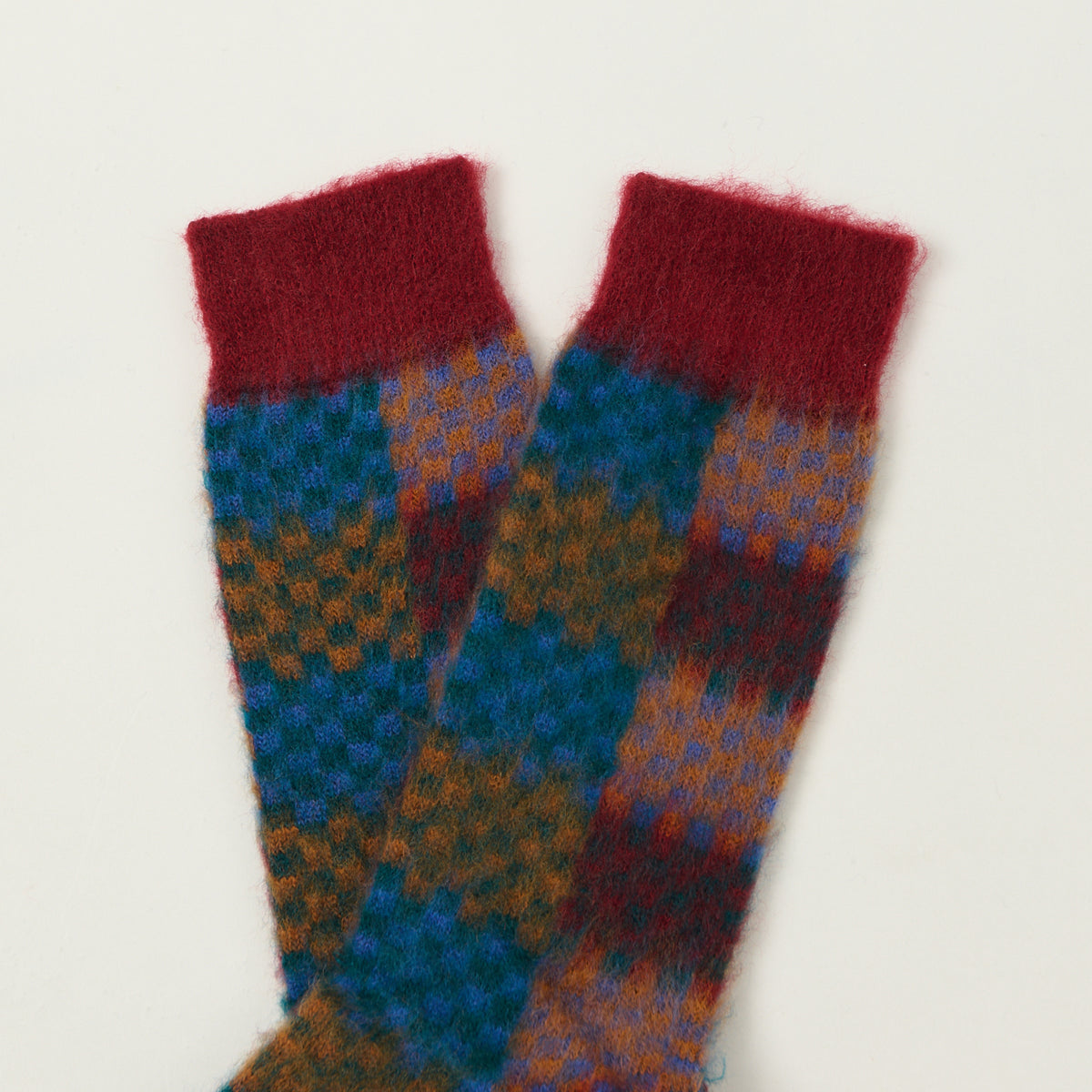 Anonymous Ism Napping Checker Crew Sock - Wine