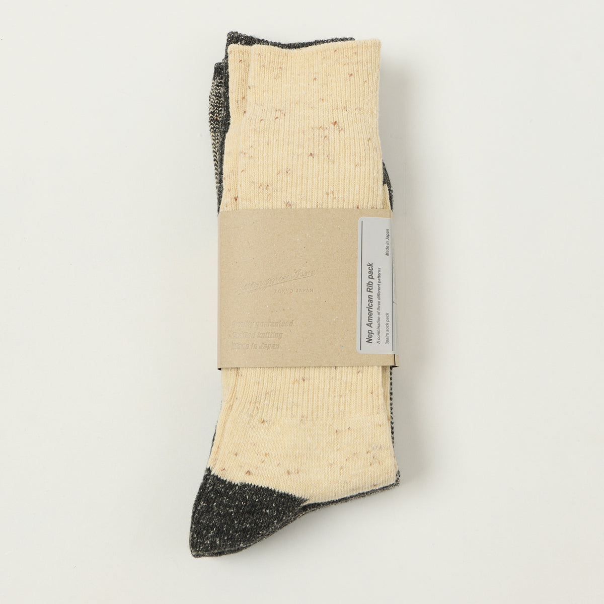 Anonymous Ism Nep American Rib Crew Sock 3 Pack - Charcoal