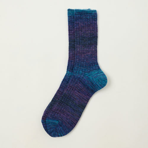 Anonymous Ism Splash Pattern Crew Sock - Indigo