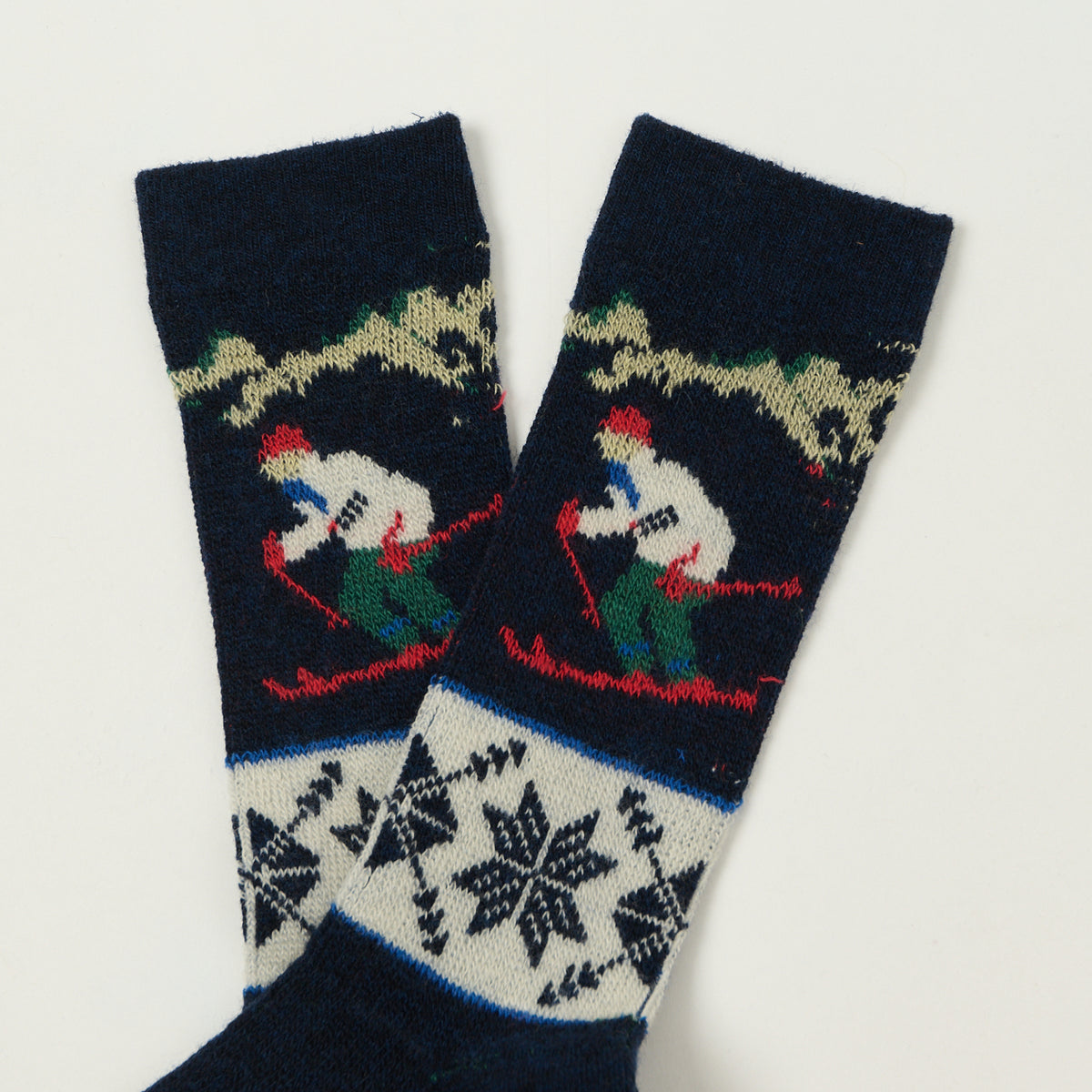 Anonymous Ism Wool Ski Jacquard Crew Sock - Navy