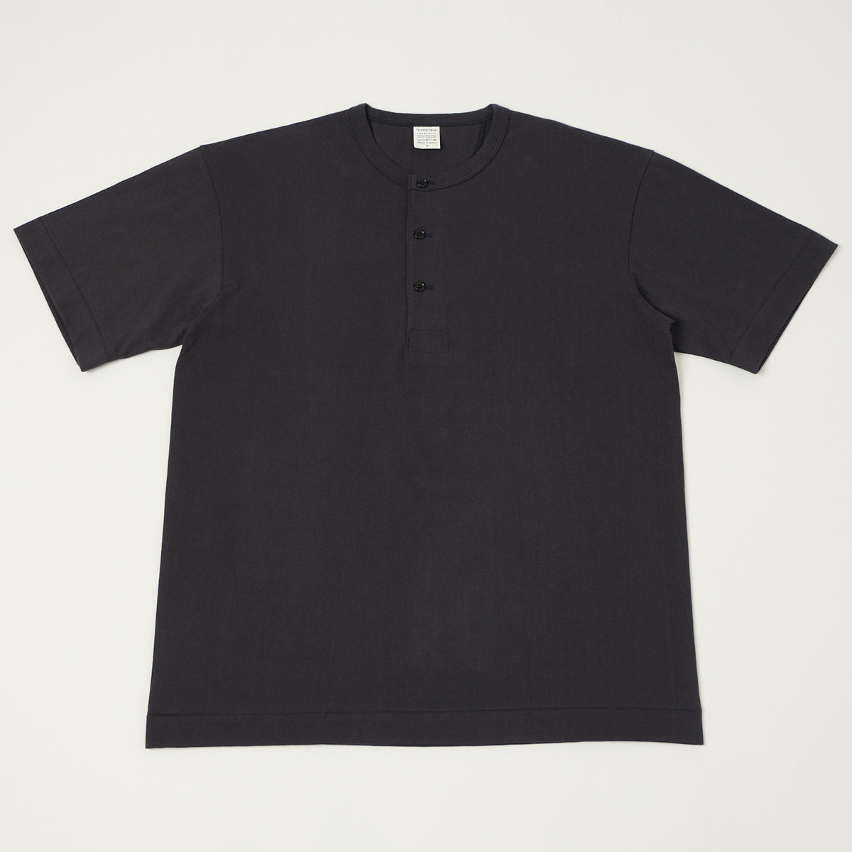 A Vontade Henley T-Shirt - Fade Navy