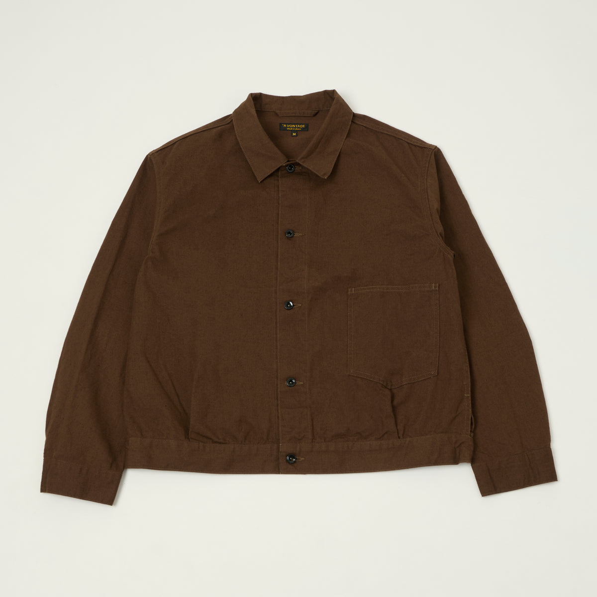 A Vontade Cotton/Hemp Coal Mine Blouse Jacket - Dark Brown