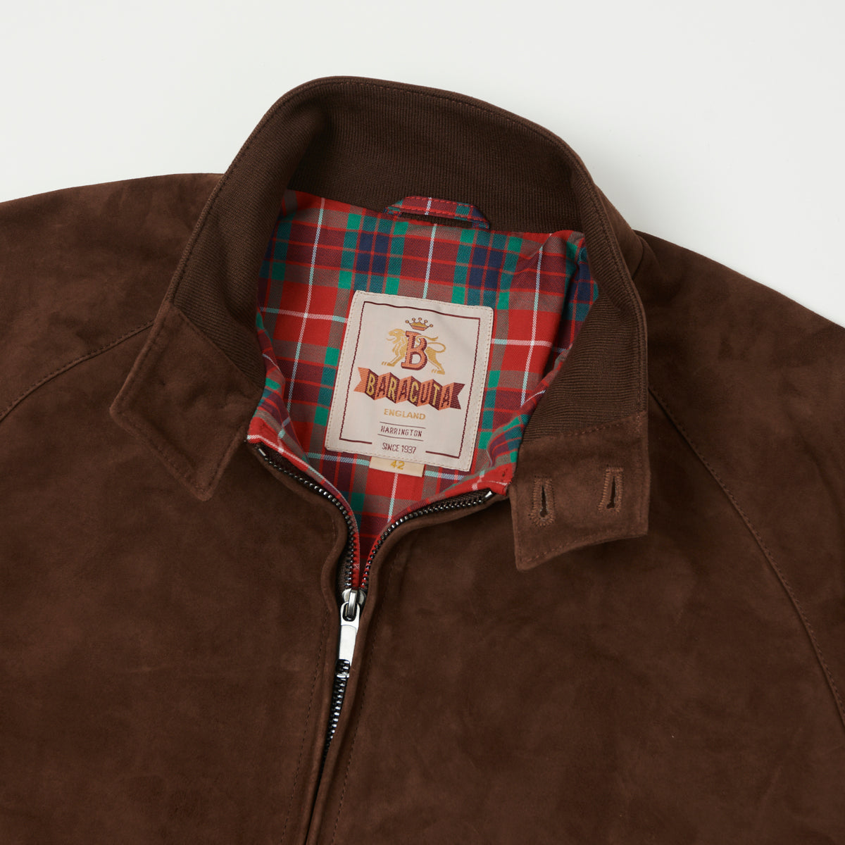 Baracuta G9 Suede Harrington Jacket - Chocolate