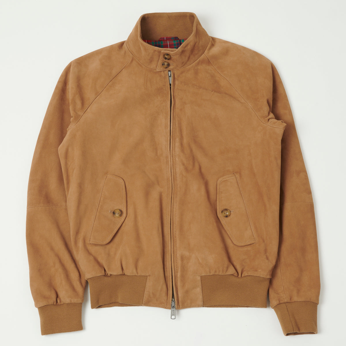 Baracuta G9 Suede Harrington Jacket - Tobacco