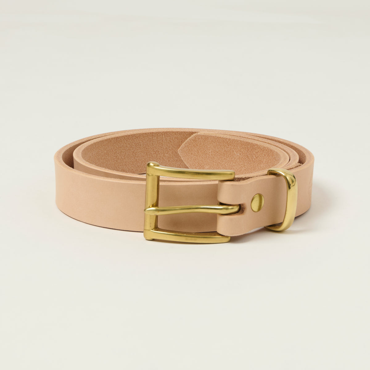 Barnes & Moore Slim Belt - Natural/Brass