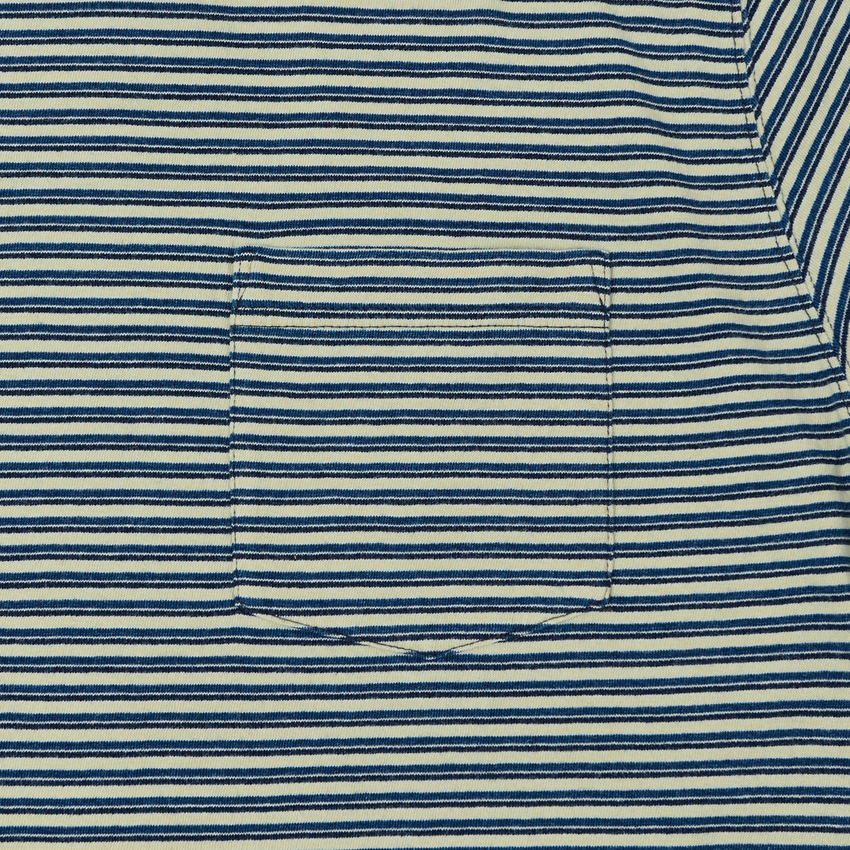 Beams Plus Stripe Pocket T-Shirt - Indigo/Off White