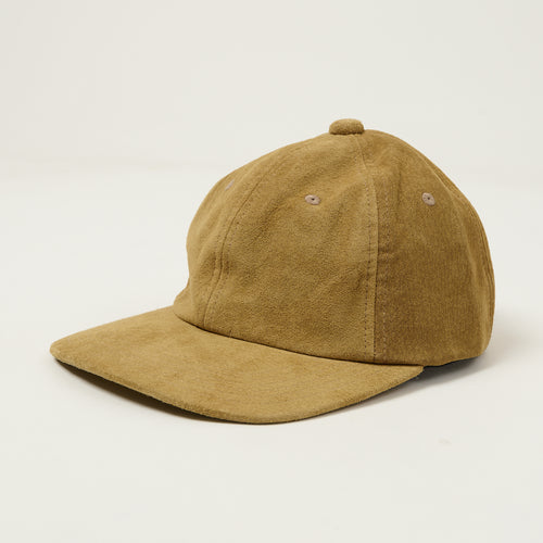 Beams Plus Suede Six Panel Baseball Cap - Camel