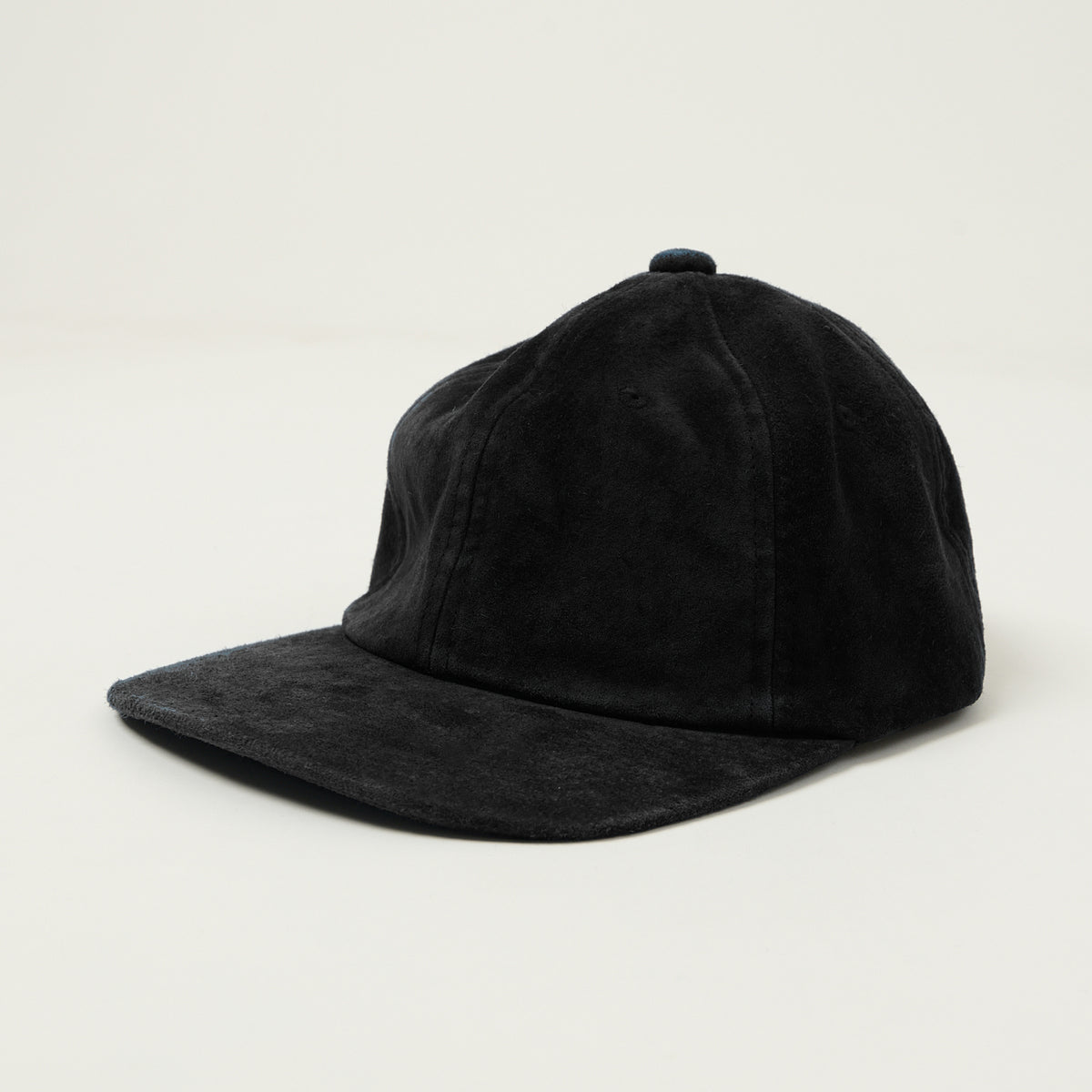 Beams Plus Suede Six Panel Baseball Cap - Black