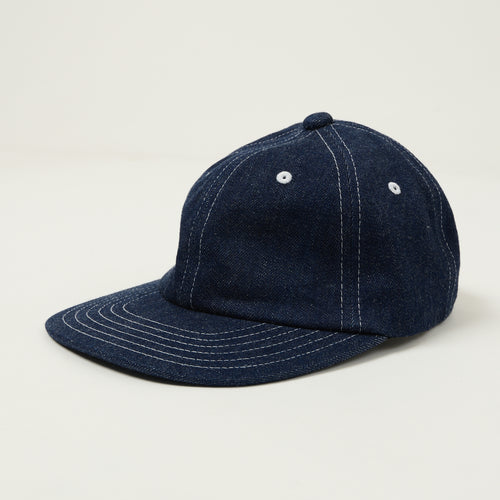 Beams Plus Denim Six Panel Baseball Cap - One Wash