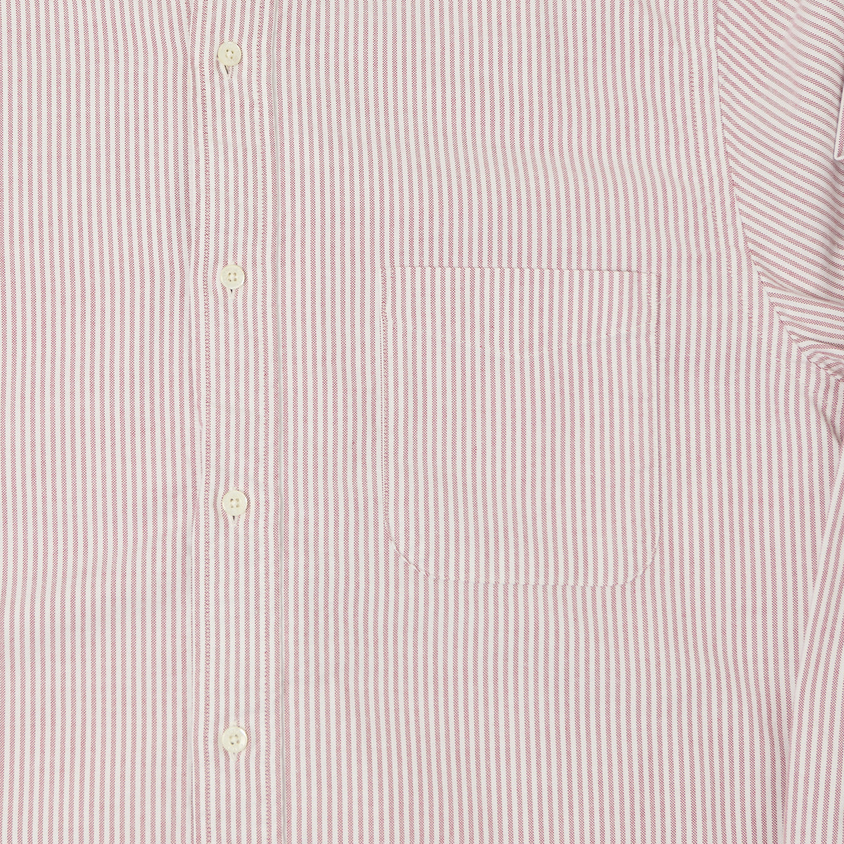 Beams Plus Button Down 'Candy Stripe' Oxford Shirt - Wine
