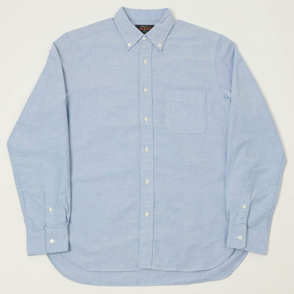 Beams Plus Button Down Oxford Shirt - Blue
