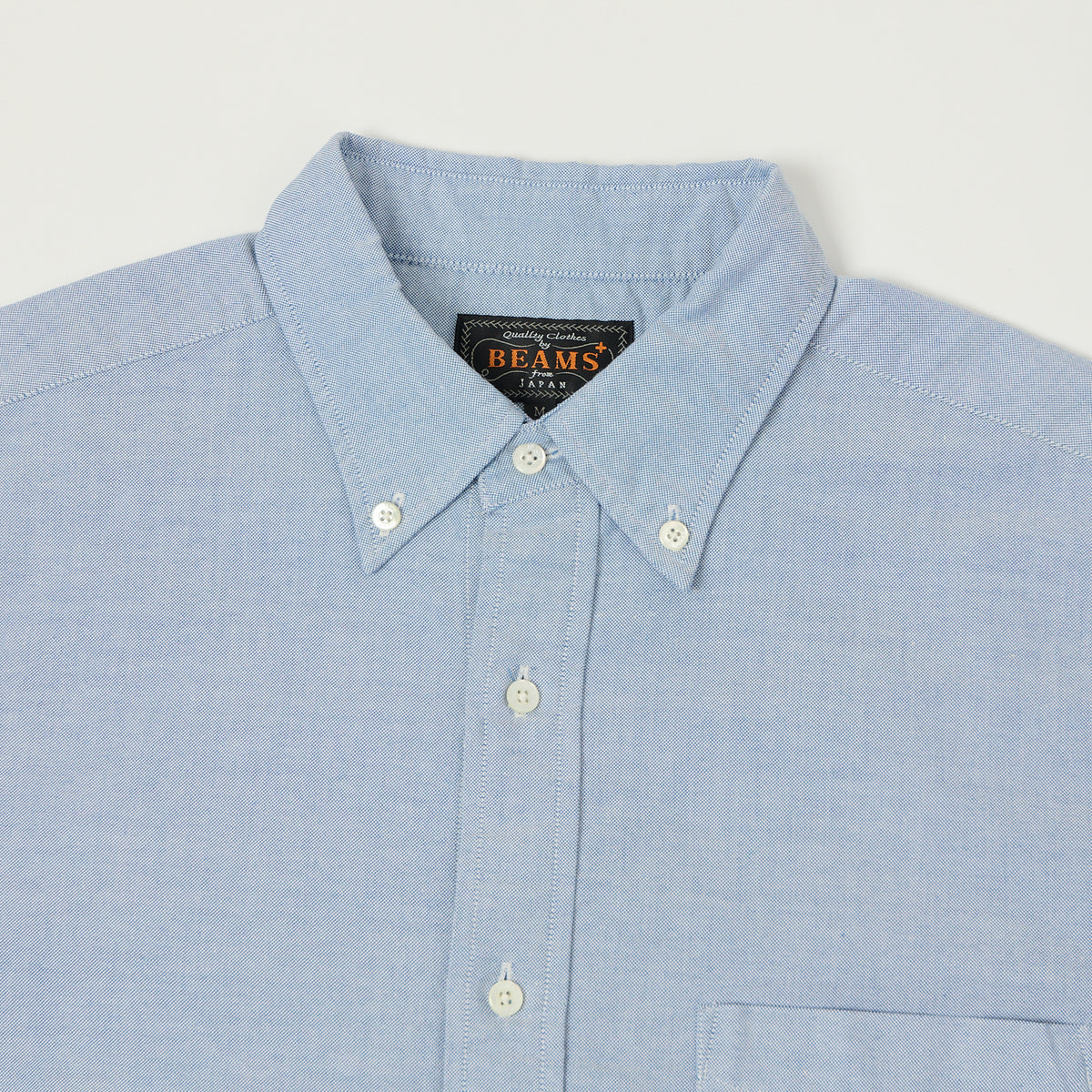 Beams Plus Button Down Oxford Shirt - Blue