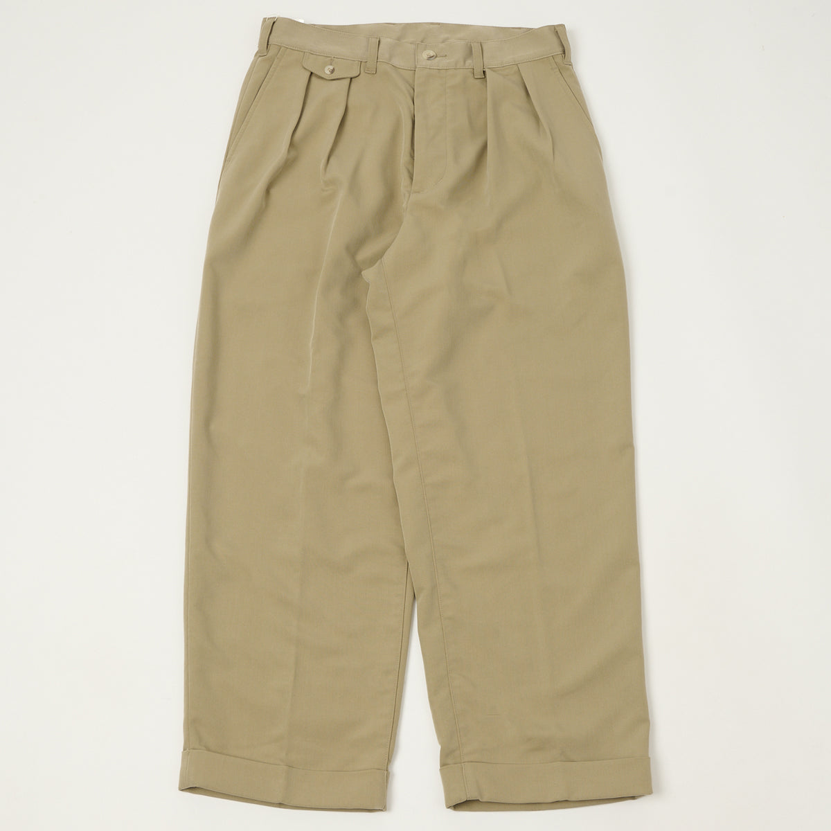 Beams Plus Double Pleat Trousers - Sand