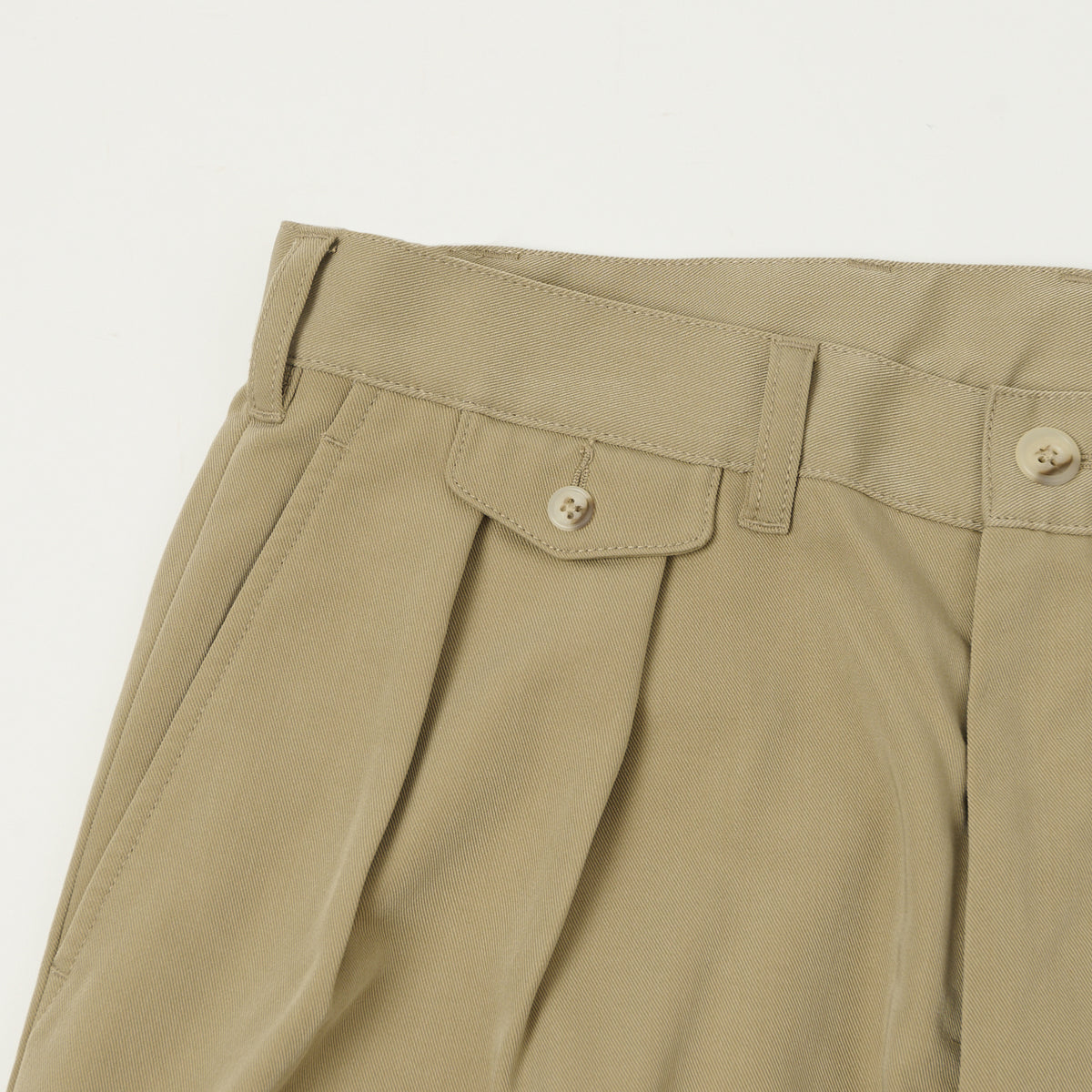 Beams Plus Double Pleat Trousers - Sand