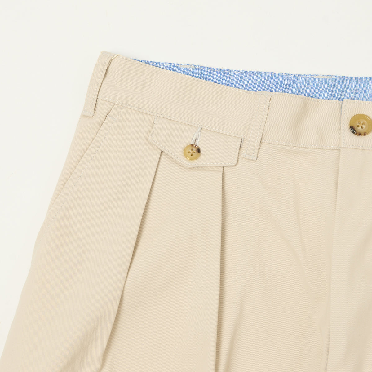 Beams Plus Double Pleat Twill Trousers - Cement
