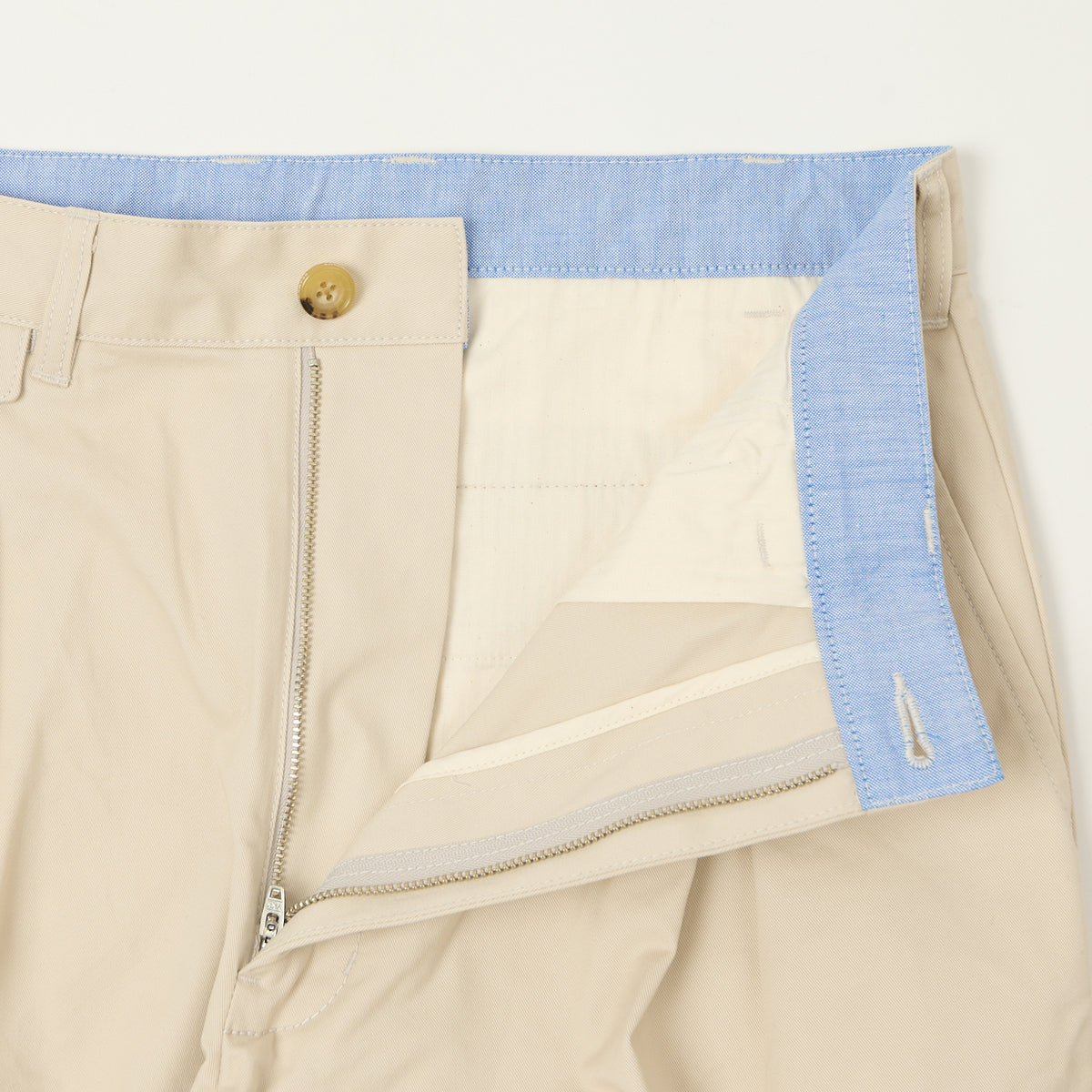 Beams Plus Double Pleat Twill Trousers - Cement