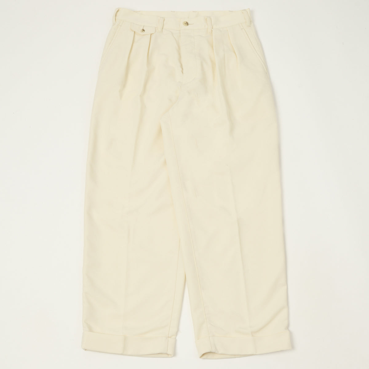 Beams Plus Double Pleat Trousers - Oyster