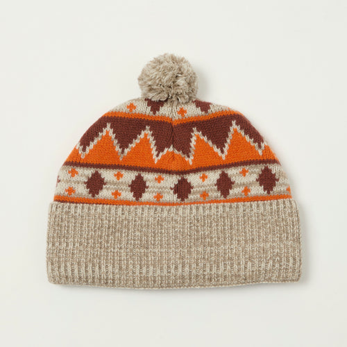 Beams Plus Nordic Bobble Beanie - Beige/Multi