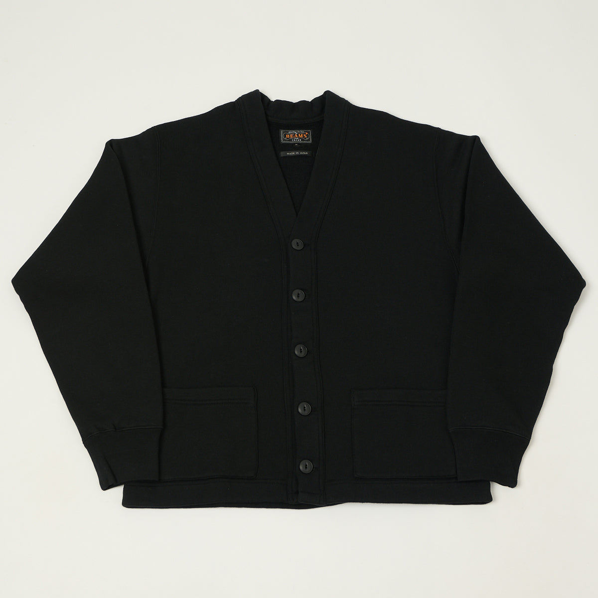 Beams Plus Button Up Sweat Cardigan - Black
