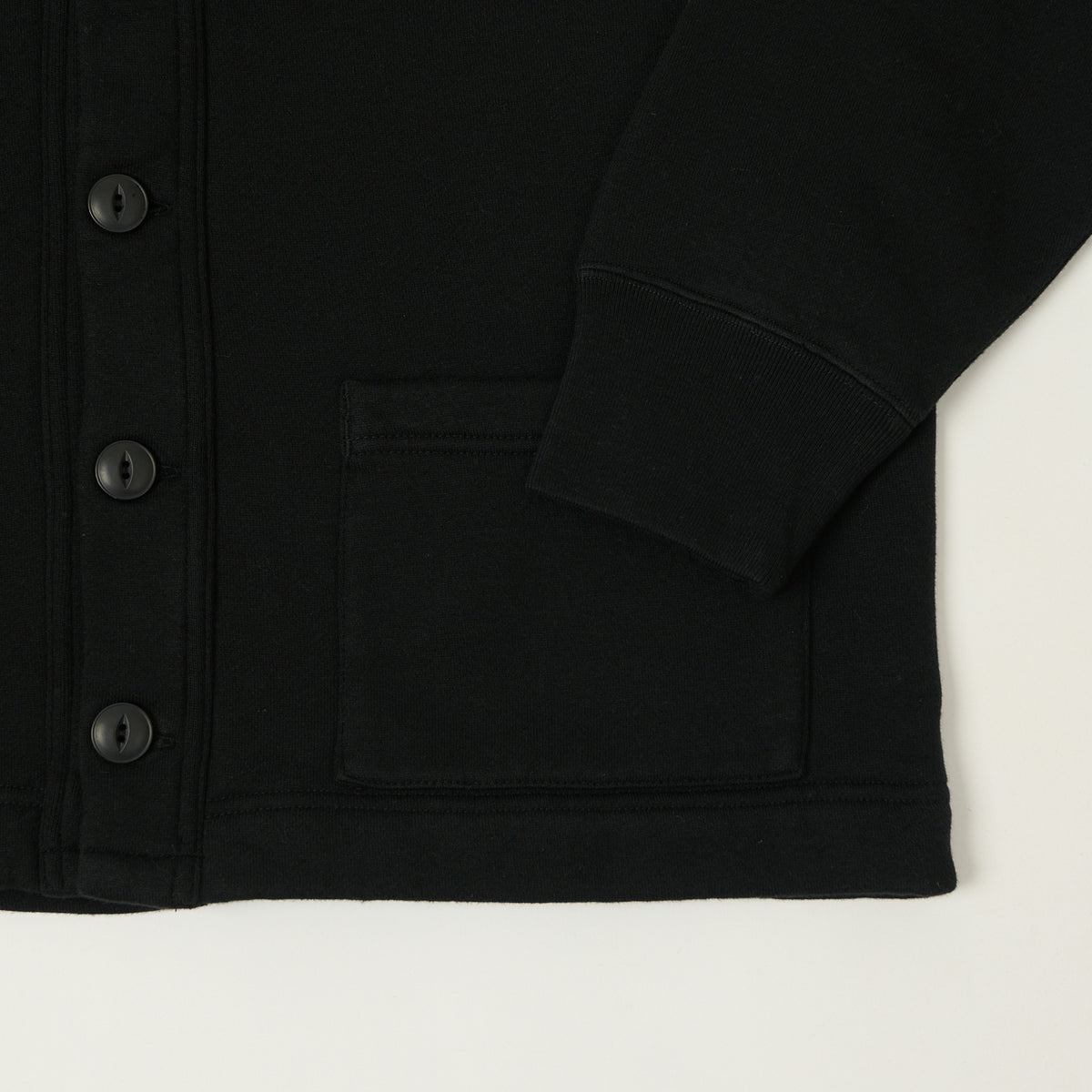 Beams Plus Button Up Sweat Cardigan - Black