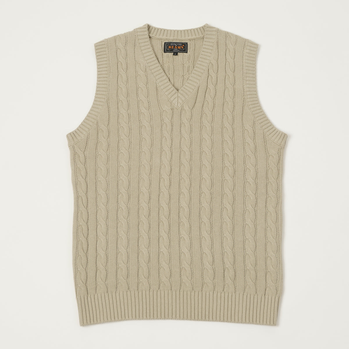 Beams Plus Cable Knit Vest - Grey