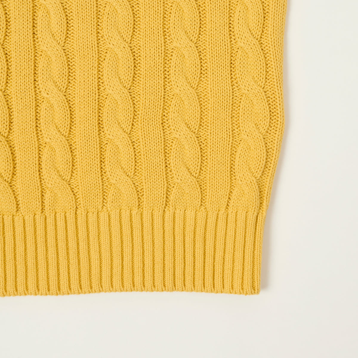Beams Plus Cable Knit Vest - Yellow