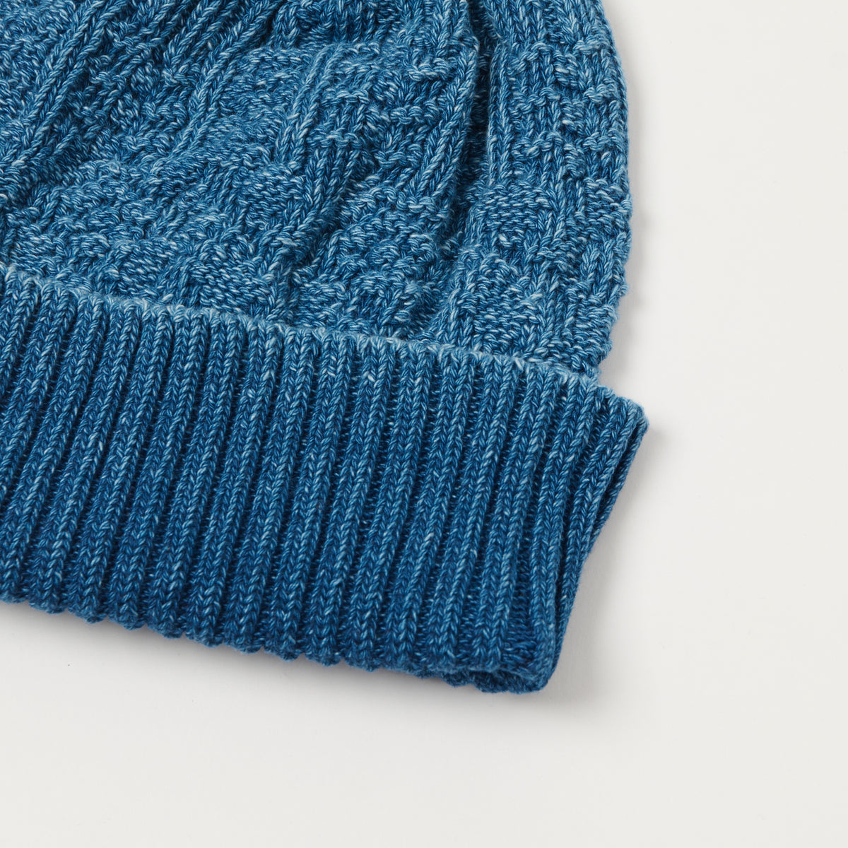Beams Plus Cable Knit Watch Cap - Light Indigo