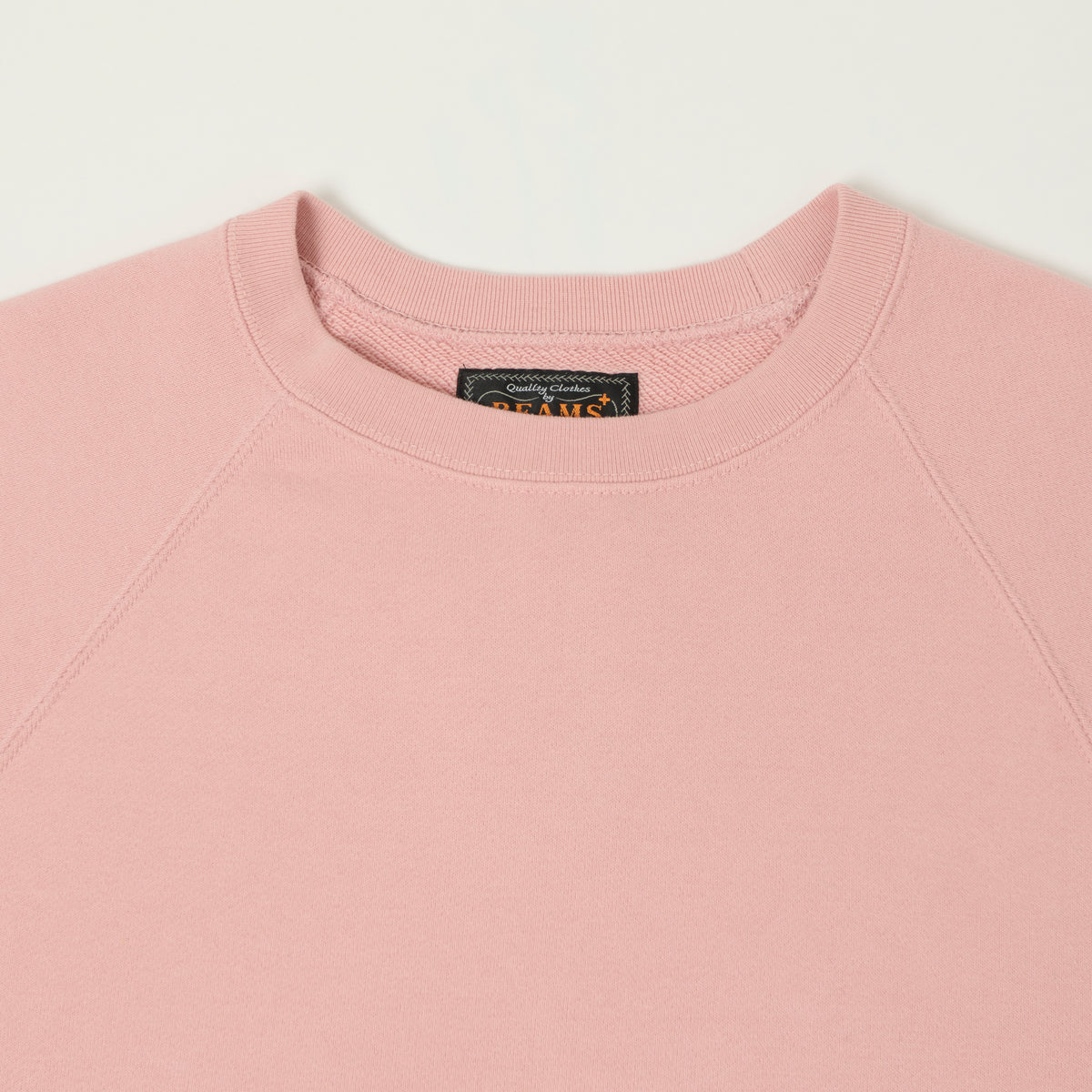 Beams Plus Cut Off Sleeve Raglan Sweatshirt - Pink