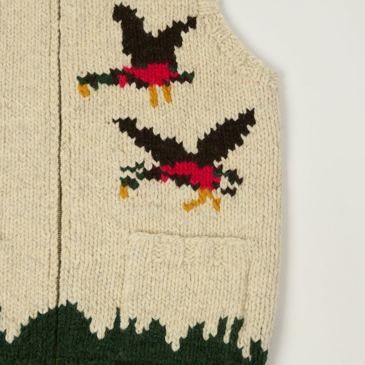 Beams Plus Shawl Collar Duck 'Cowichan' Vest - Beige