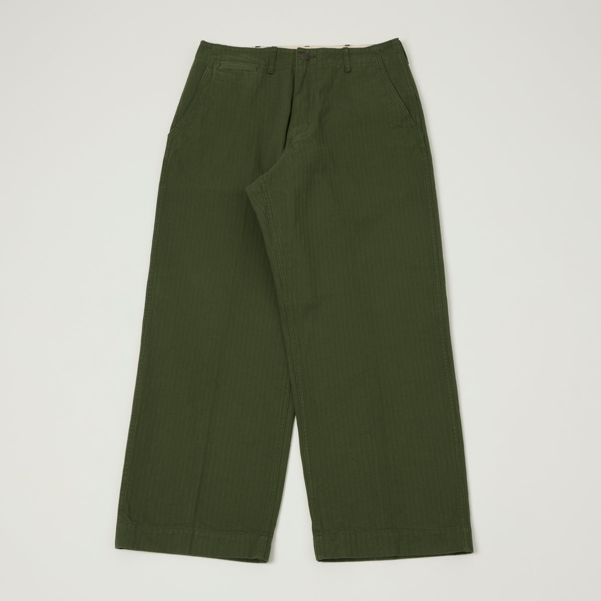Beams Plus Herringbone Twill Chinos - Olive