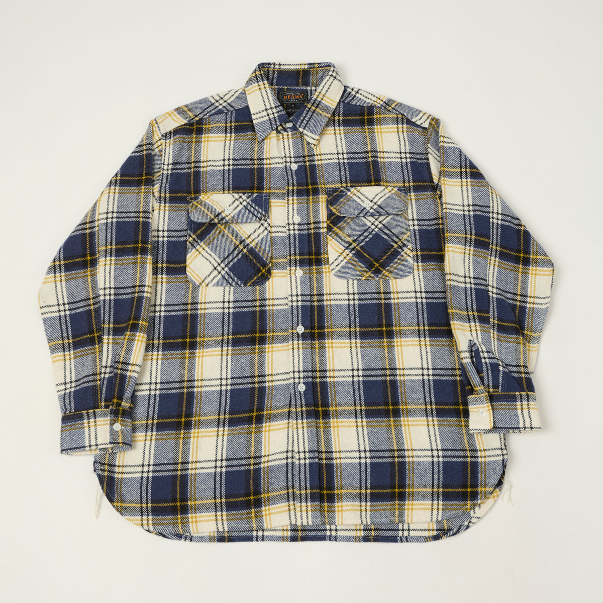 Beams Plus 'Jazz Nep' Plaid Flannel Shirt - Purple