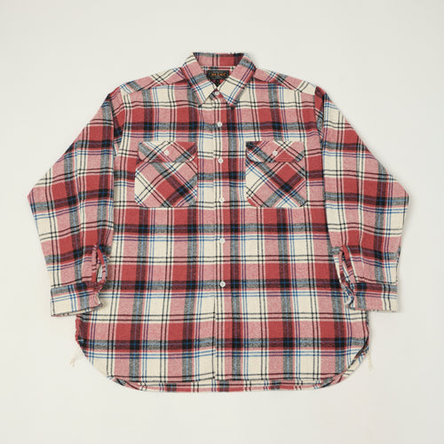 Beams Plus 'Jazz Nep' Plaid Flannel Shirt - Pink