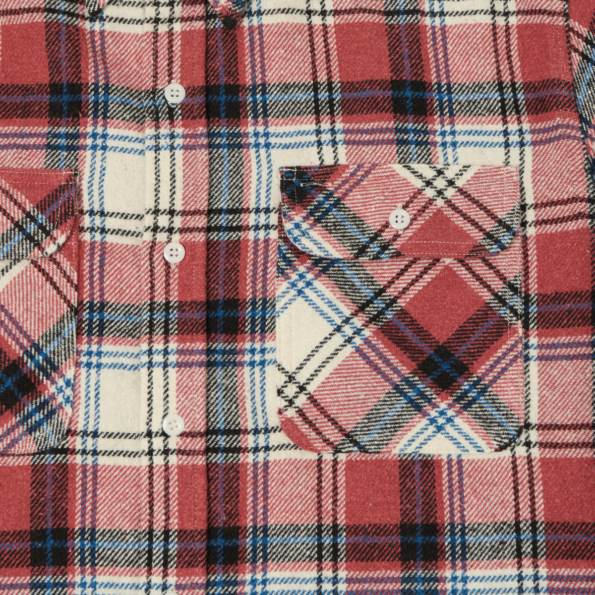 Beams Plus 'Jazz Nep' Plaid Flannel Shirt - Pink