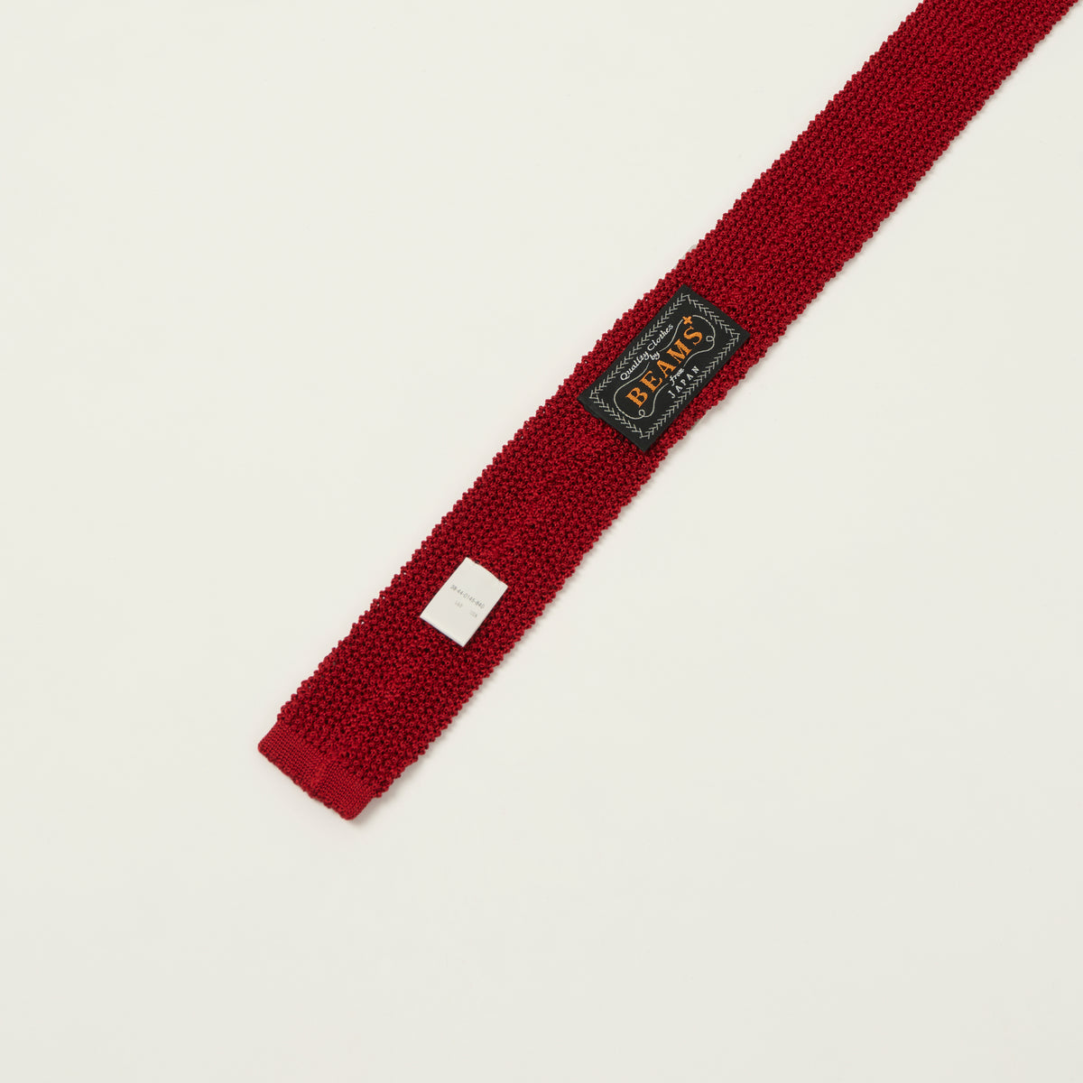Beams Plus Striped Knitted Tie - Red