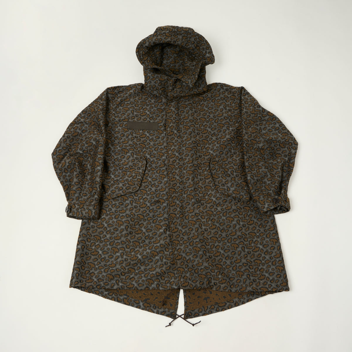 Beams Plus Camo Jacquard Parka - Charcoal