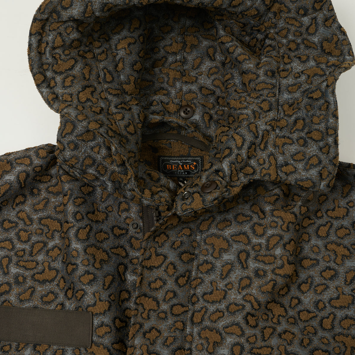 Beams Plus Camo Jacquard Parka - Charcoal