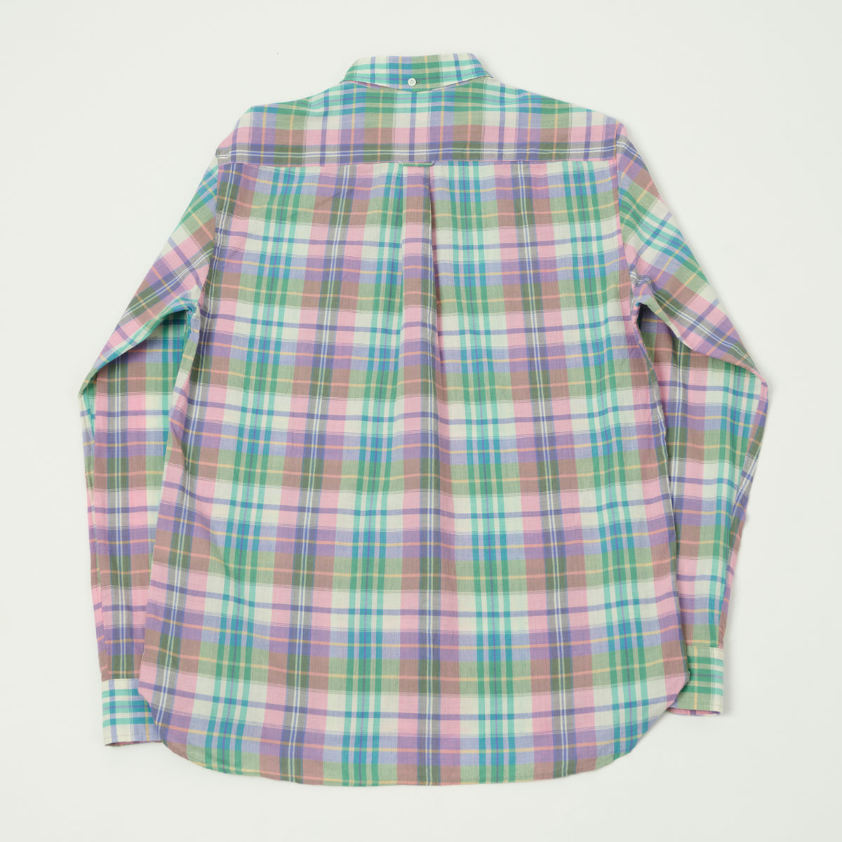 Beams Plus Madras Button Down Shirt - Pink