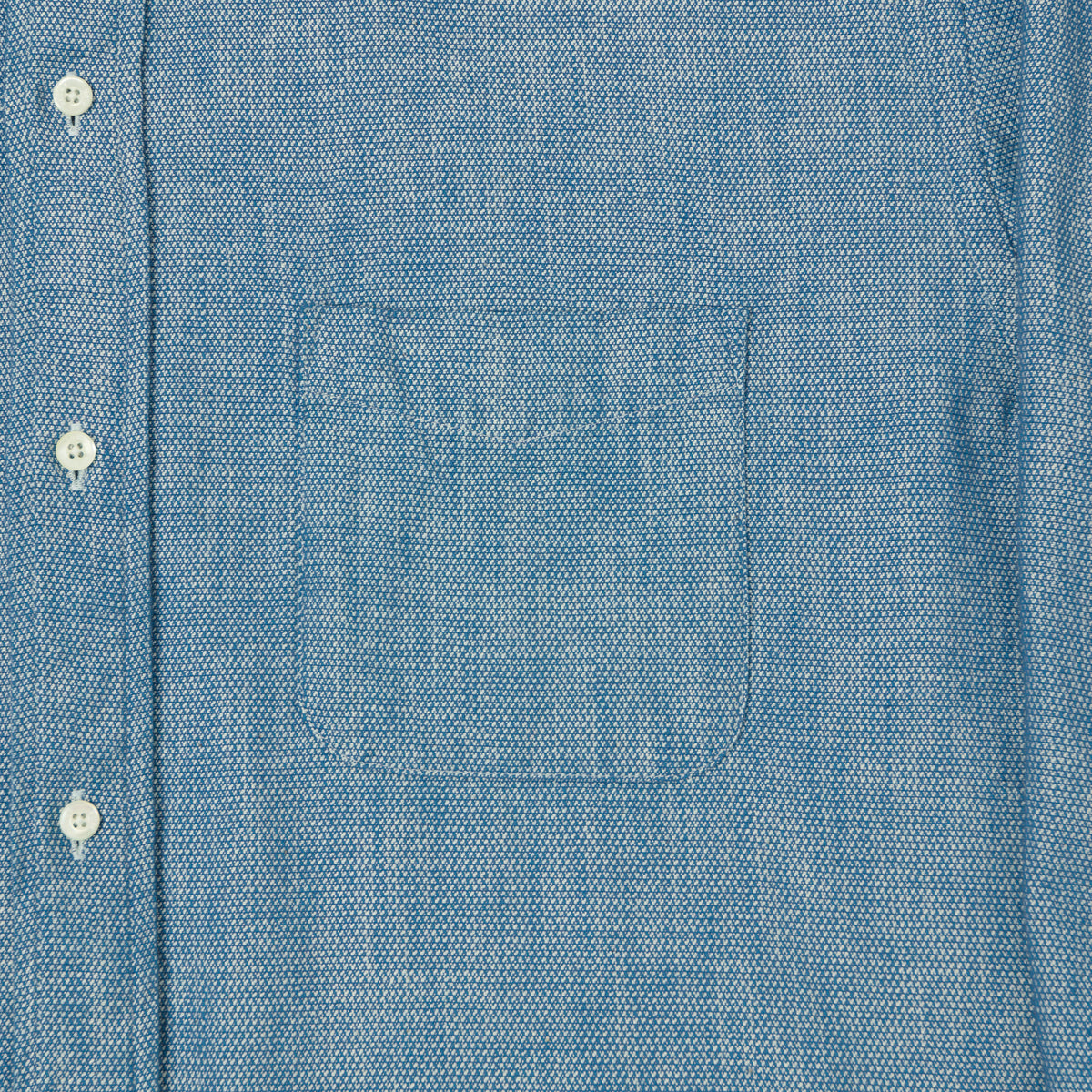 Beams Plus Low Tension Oxford Cloth Button Down Shirt - Light Indigo