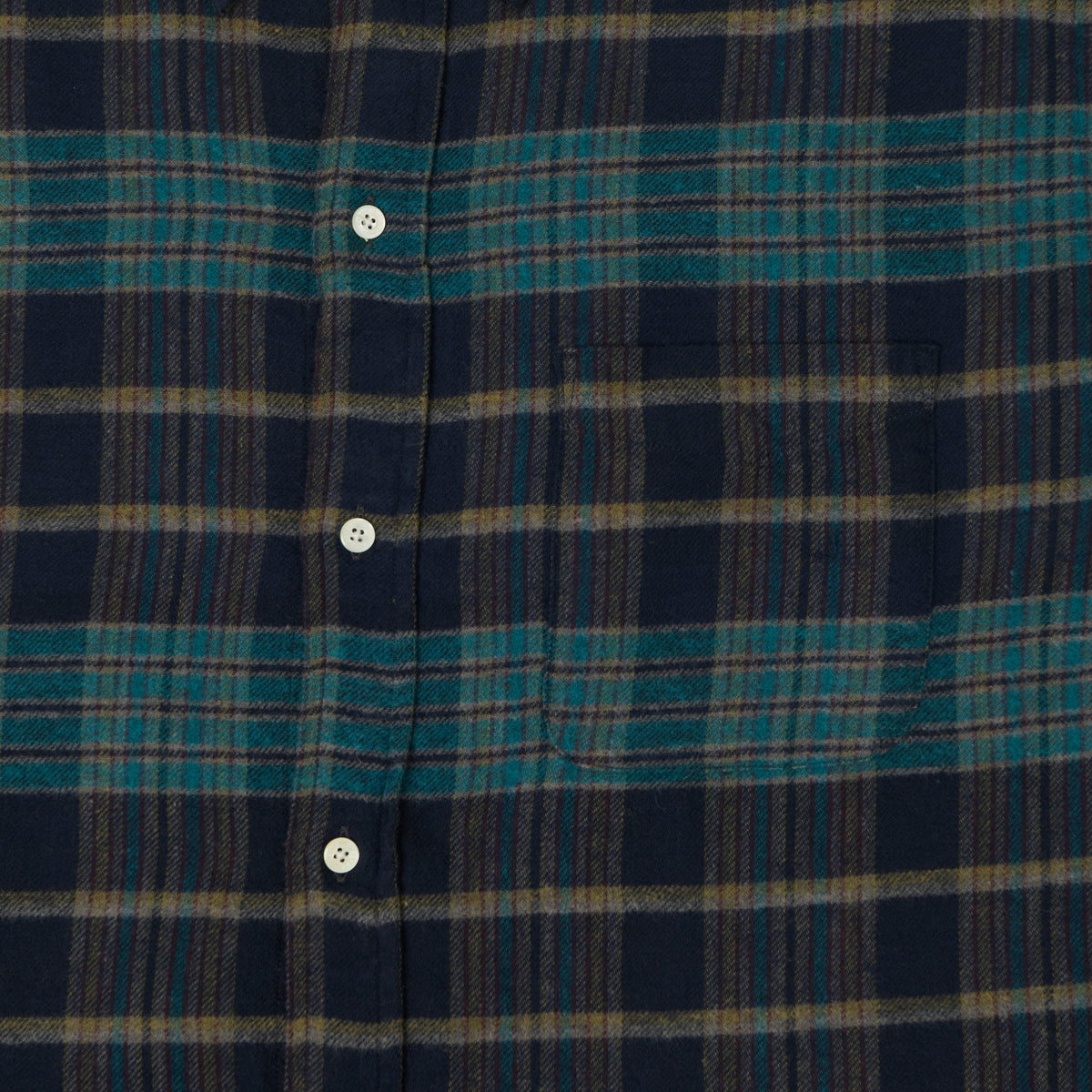 Beams Plus Button Down Plaid Shirt - Blue