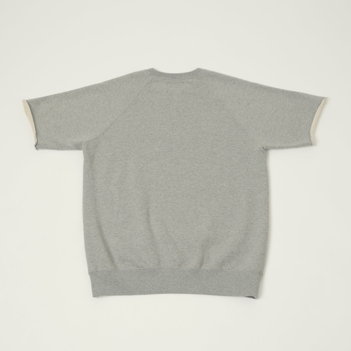 Beams Plus Cut Off Sleeve Raglan Sweatshirt - Heather Grey