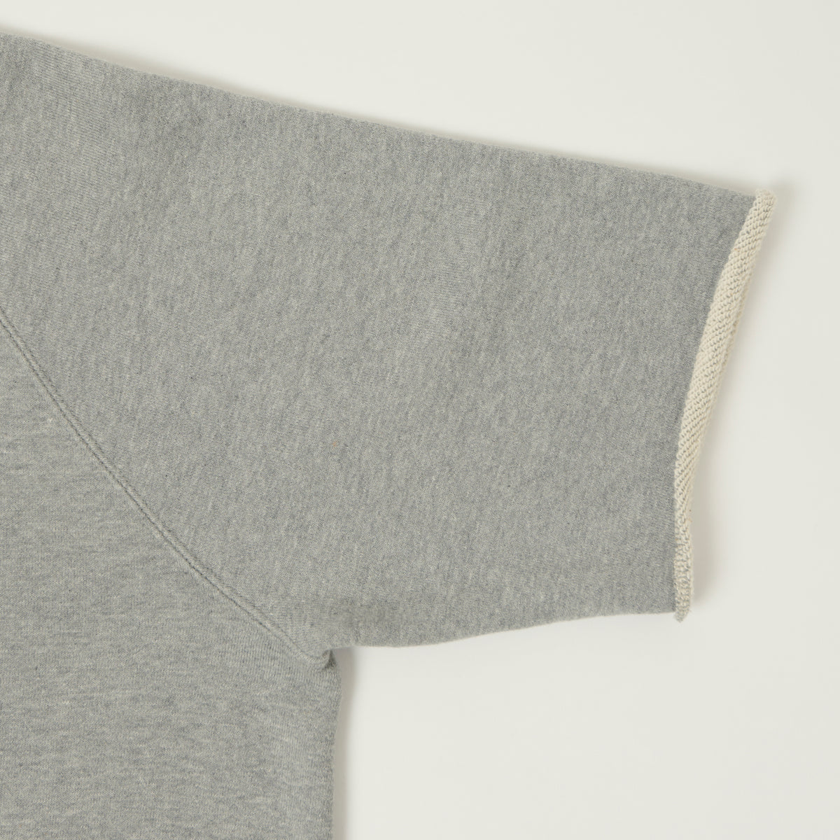 Beams Plus Cut Off Sleeve Raglan Sweatshirt - Heather Grey